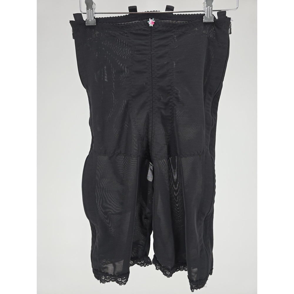 Design Veronique 853 Black Compression Girdle Open Crotch Lace Trim 3XL Women
